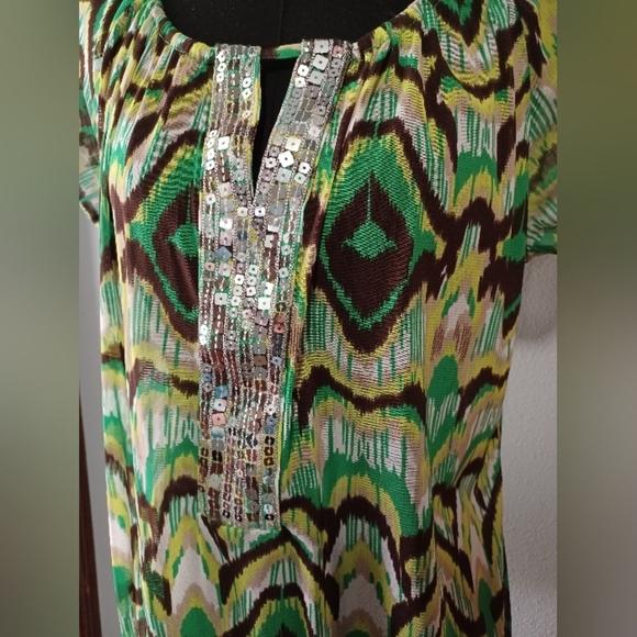 An INC International Concepts Sheer With Sequin Blouse - Picture 3 of 14
